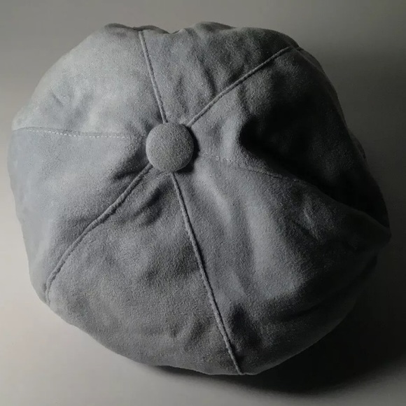 Womens Beret Hat with Brim. Polyester. Light Blue. - Picture 2 of 4